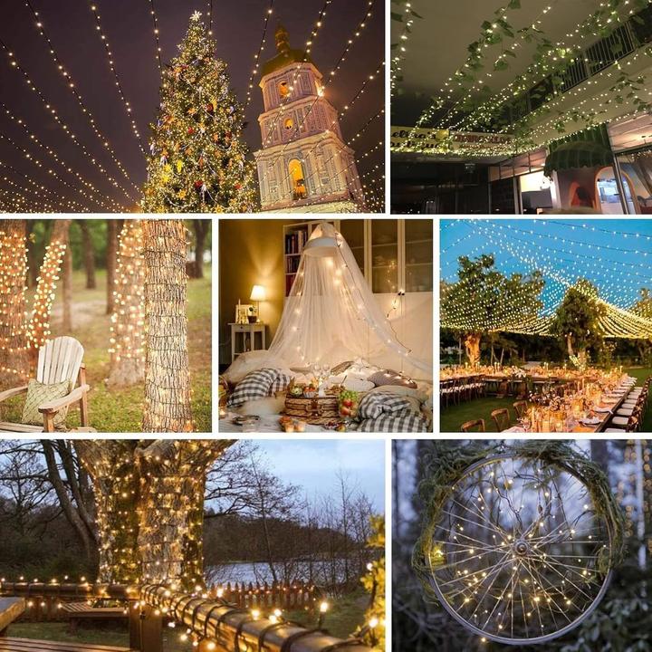 Actual product image Bowfar LED Lichterkette mit Fernbedienung mit 100 LEDs, 8 Modi, Fernbedienung & Timer (10 m)