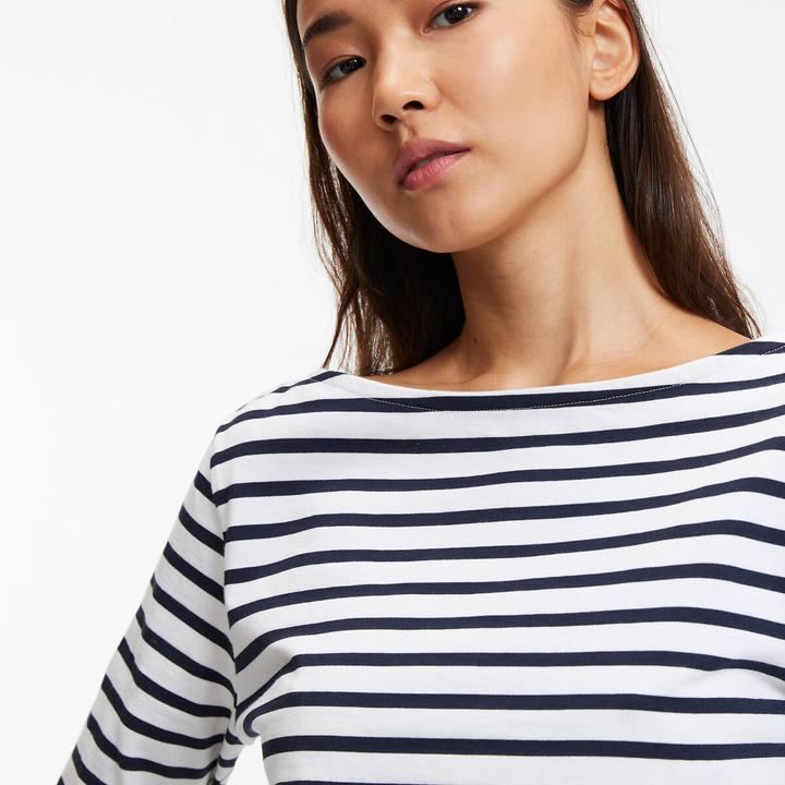 Actual product image La Redoute Collections Long-sleeved shirt with boat neckline and striped pattern (S)