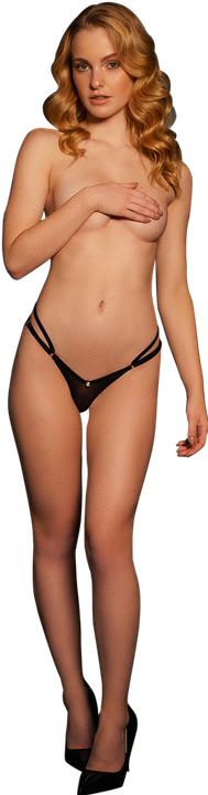Actual product image Le Désir Ella - Elastic Mesh Thong with Sliders and Golden Details - OS (One size)
