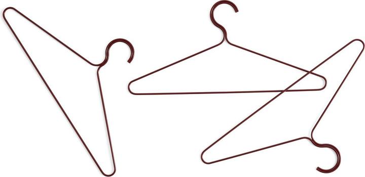 HAY Set van 3 kleuren hangers - Kastanjebruin Rood
