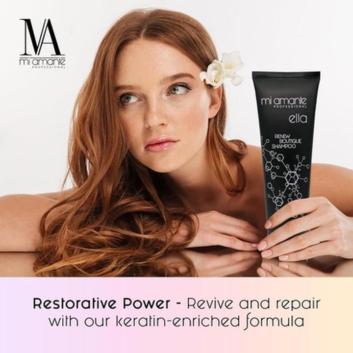 Produktbild Mi Amante Ella Renew Boutique Keratin Hair Shampoo Sulfatfrei für geschädigtes Haar 250ml (250 ml, Flüssiges Shampoo)