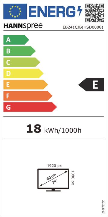 Energy Label Hannspree 60.4cm (23,8") EB241CJB 16:9 Hybri HDMI+DP+USB (1920 x 1080 pixels, 23.80")