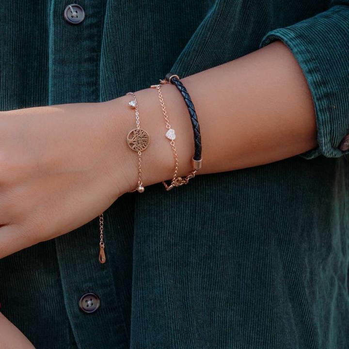 Produktbild Bijouteria Armband (21 cm, Edelstahl, Zirkonia, PVD Beschichtung (goldfarbig))