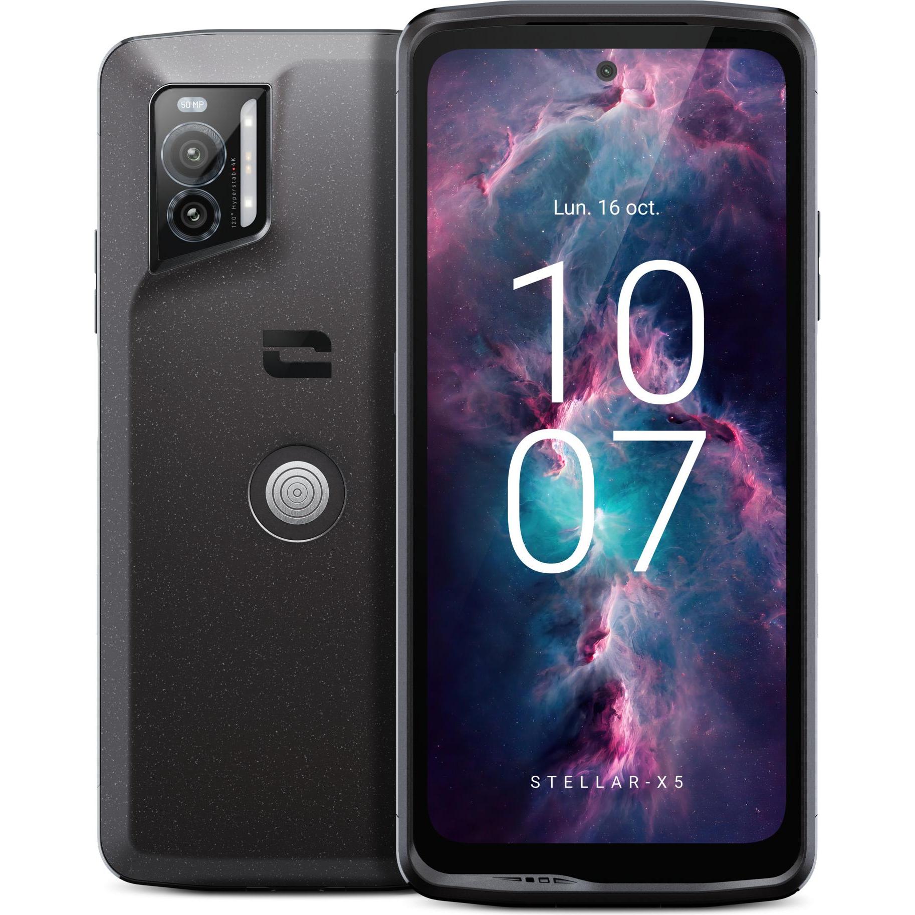 Crosscall Stellar X5 (128 GB, Black, 6.50", Dual SIM, 50 Mpx, 5G), Smartphone, Schwarz