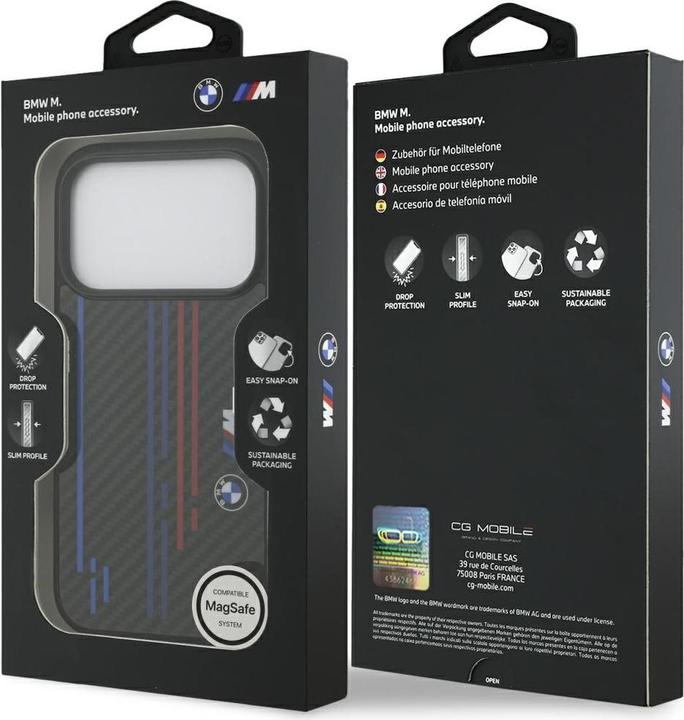 Productafbeelding BMW Case M Kevlar Lines & Logo MagSafe for iPhone 17 Pro black (Apple iPhone 17 Pro)
