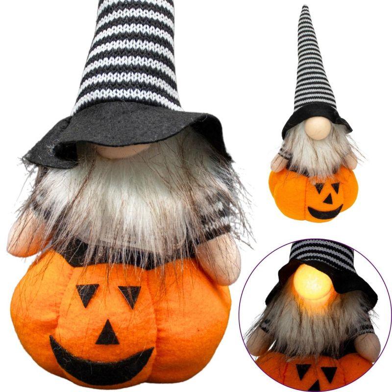 Home&Styling Home Styling Collection FIGURKA DEKORACYJNA NA DYNI 35CM LED HALLOWEEN POMARAŃCZOWY