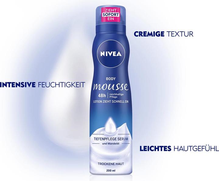 Actual product image NIVEA Body Mousse Rich Care (Body cream, 200 ml)