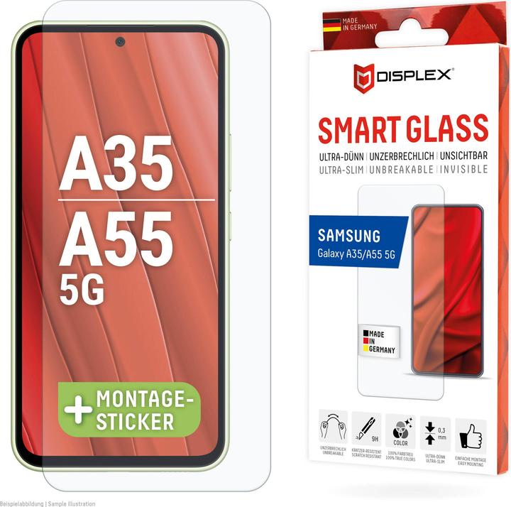 Actual product image Displex Smart Glass, Displayschutzfolie (1 pcs., Samsung Galaxy A35, Samsung Galaxy A55)