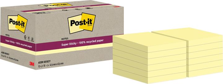 Actual product image Post-it Super Sticky Sticky Notes Recycling (47.60 x 47.60 mm)