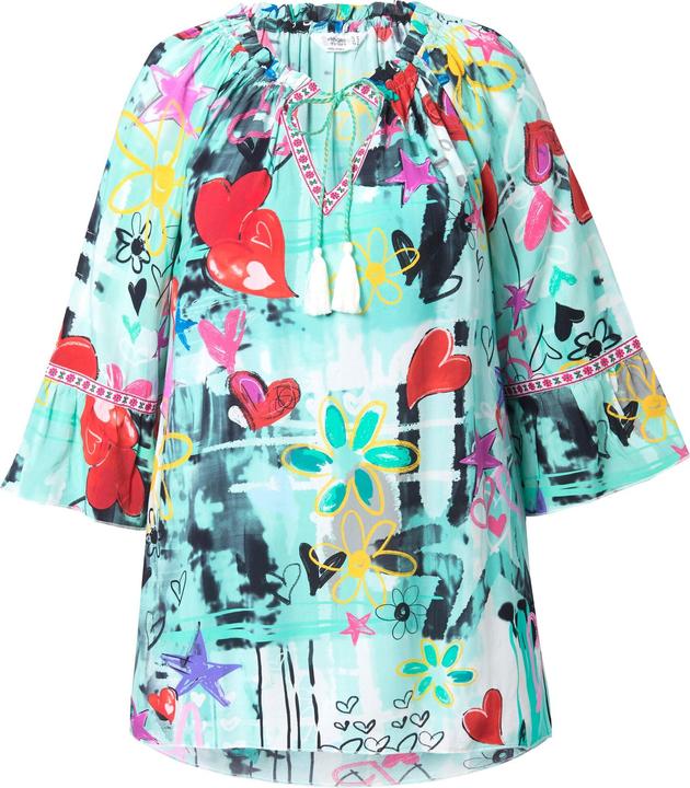 Produktbild Angel of Style Tunika-Bluse, floraler Comic-Druck, 3/4-Ärmel (44)