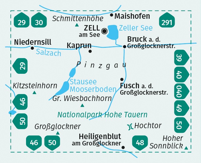 Energy Label Hiking map 030 Zell am See, Kaprun 1:35,000