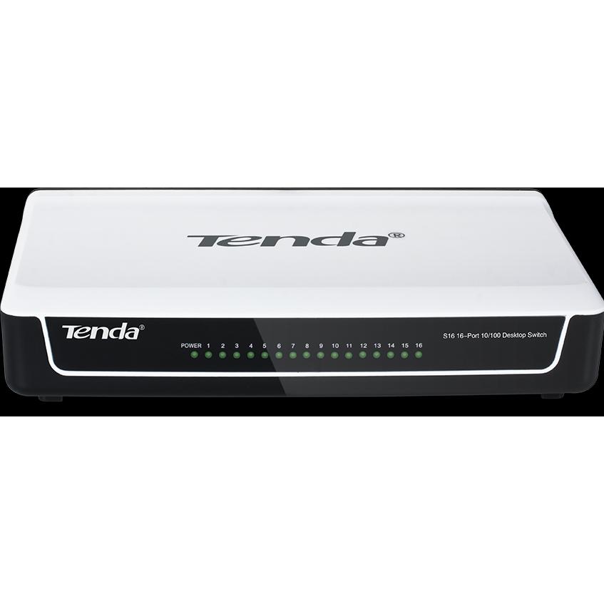 Tenda 16-Port FE S16 (16 Ports), Netzwerk Switch, Weiss