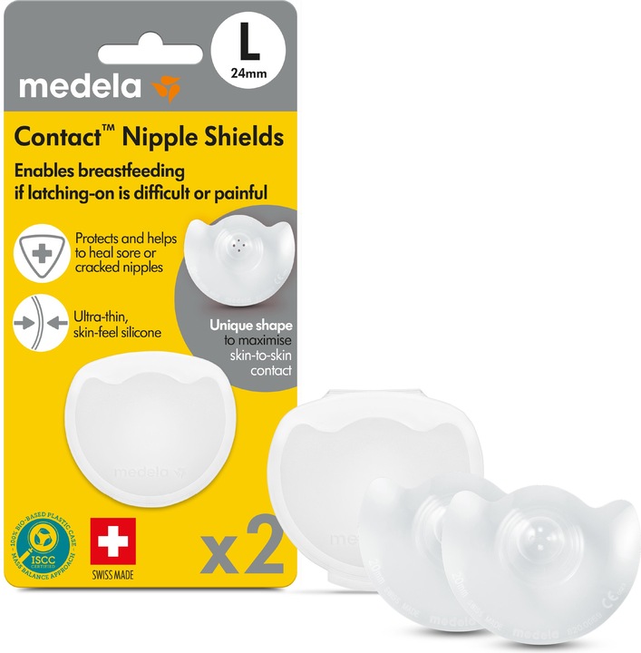 Produktbild Medela Contact Brusthütchen L ( Ø 24mm), 2 Stück mit Aufbewahrungsbox (L)