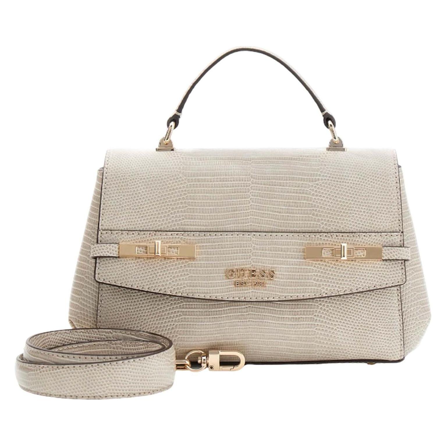 Guess, Damen, Handtasche, Melinda Top Handle Flap Bag, Braun