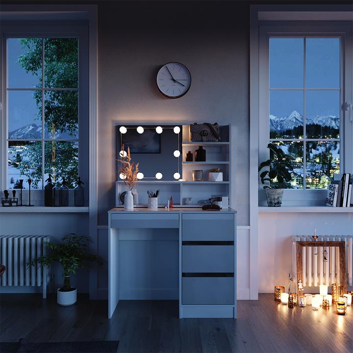 Produktbild Vicco Sherry mit LED Beleuchtung, und Spiegelregal (90 x 40 x 75 cm)