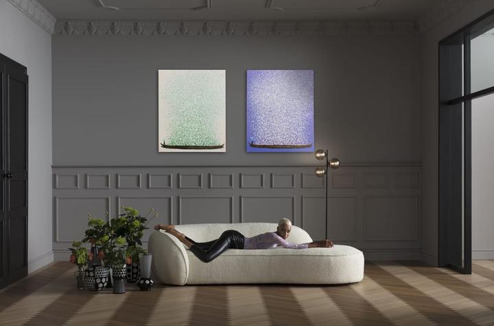 Produktbild Kare Design Leinwandbild Flower Boat Lila weiss (80 x 100 x 3.5 cm)