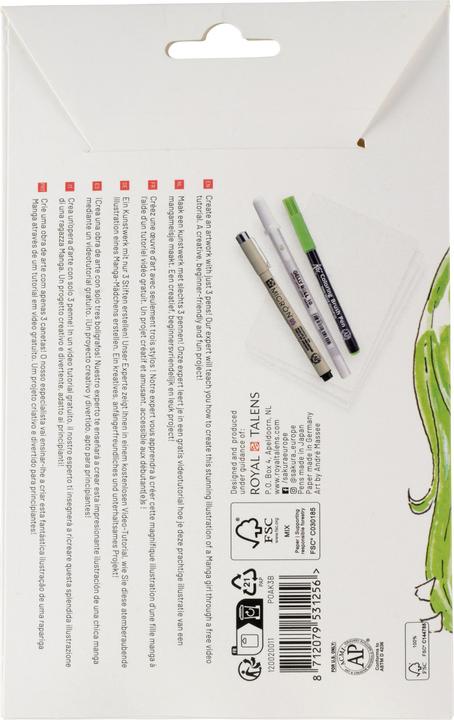 Actual product image Sakura Kreativ Kit (Black, Emerald green, White, 3x)