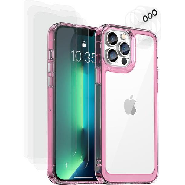 EKO iPhone 13 Pro Max Shockproof Cover mit 6 Schutzscheiben (Apple iPhone 13 Pro Max), Smartphone Hülle, Transparent