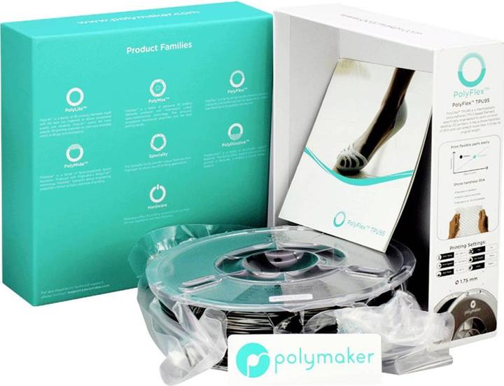 Produktbild Polymaker PolyFlex TPU95 (TPU, 1.75 mm, 750 g, Schwarz)