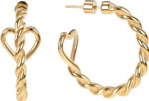 Produktbild Hey Harper Braided Heart Hoops (Edelstahl, Gold)