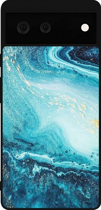Actual product image PhoneLook Cover Silicone Black Sea Foam Blue (Google Pixel 6)