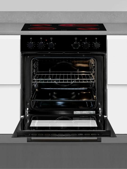 Produktbild Exquisit Einbauherdset EHE246-020SET, schwarz,Ober+Unterhitze (59.50 cm, Elektrokochfeld)