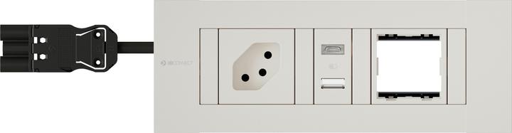 Actual product image IB Connect INTRO2.0 power strip white 1x type 13 1x USB-A/C 1x empty (1x, Type 13)