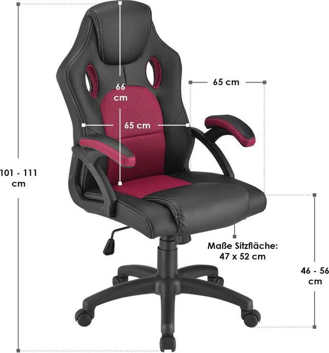 Immagine prodotto Juskys Sedia da ufficio da corsa Montreal