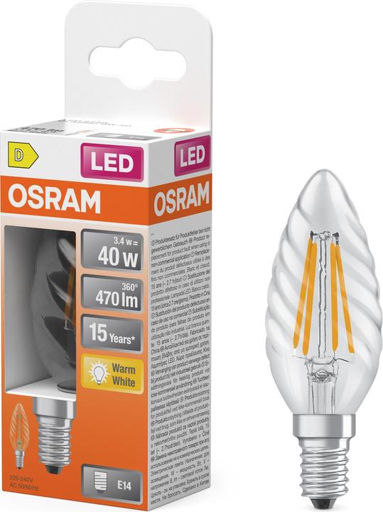 Actual product image Osram LED bulb Retrofit CLASSIC BW 40 4 W/2700 K E14 (E14, 470 lm, 1x)