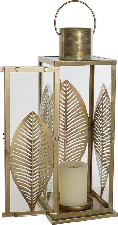 Immagine prodotto DKD Home Decor Laterne Gold Metall 16,5 x 16,5 x 50 cm Pflanzenblatt