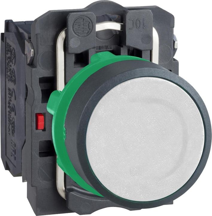 Actual product image Schneider Electric Pushbutton, white, flat, complete unit XB5AA15