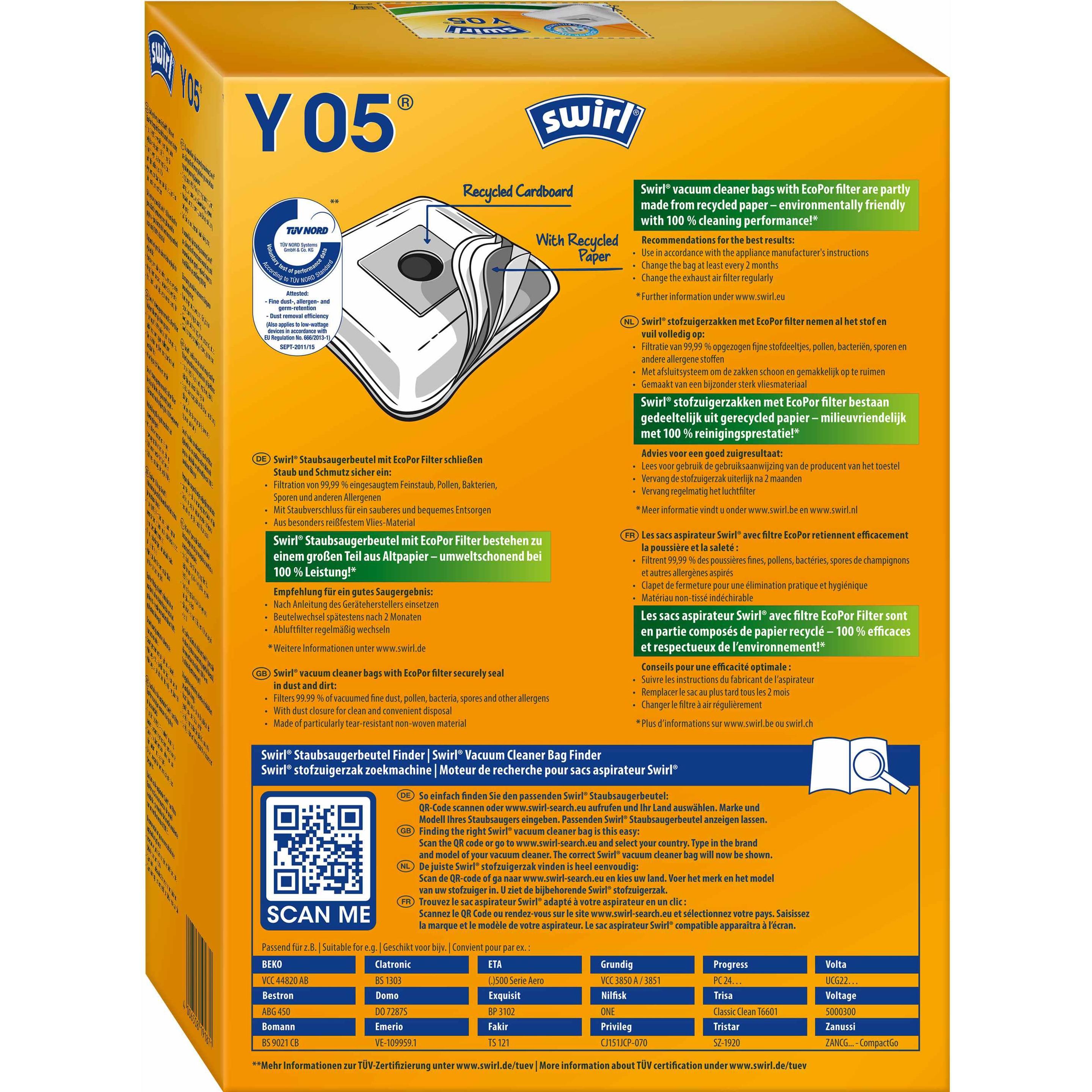 Thumbnail - 3x Swirl Y 05, Staubsaugerbeutel