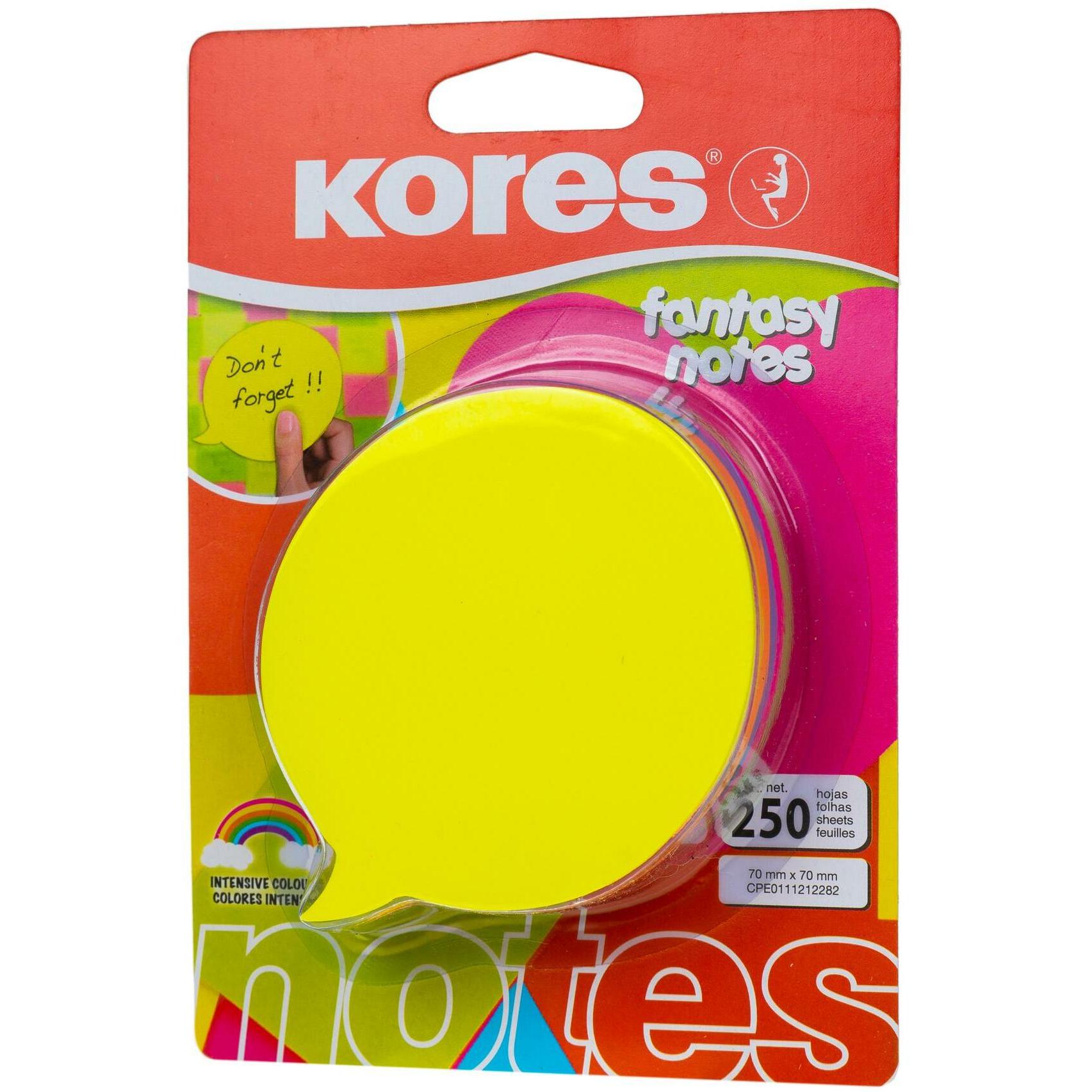 Kores, Haftnotiz, Notizzettel Sprechblase 7 x 7 cm, Mehrfarbig (7 x 7 cm)