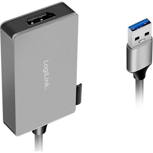 Thumbnail - LogiLink Prüfen (USB-A, 15 cm), Data + Video Adapter, Grau
