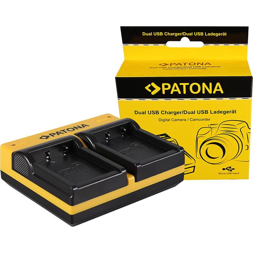 Patona Caricabatterie doppio per Fujifilm Fuji NP-W126 FinePix HS30 EXR HS30EXR HS-30EXR HS33 incl. (Caricabatterie per fotocamere), Alimentatore foto