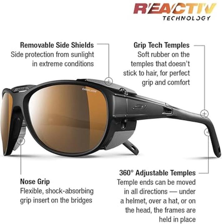 Immagine prodotto Julbo Occhiali Explorer 2.0 Cameleon Glacier da uomo (Nero opaco, Nero, Riattiva 2-4)