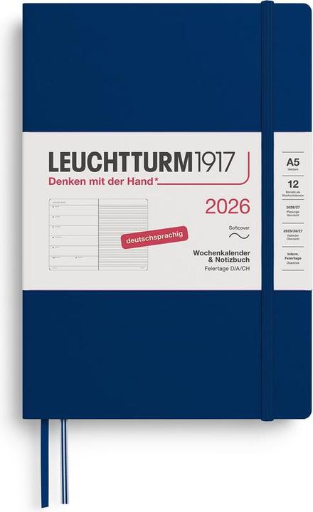 Produktbild Wochenkalender & Notizbuch Medium A5 Marine 2026 (Deutsch)