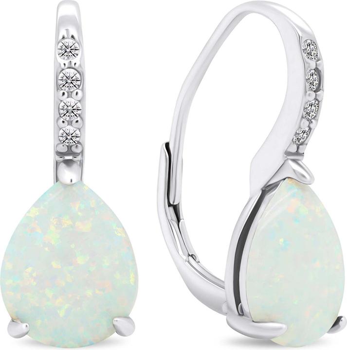 Actual product image Brilio Silver - Fashion silver earrings with synthetic opals EA371W