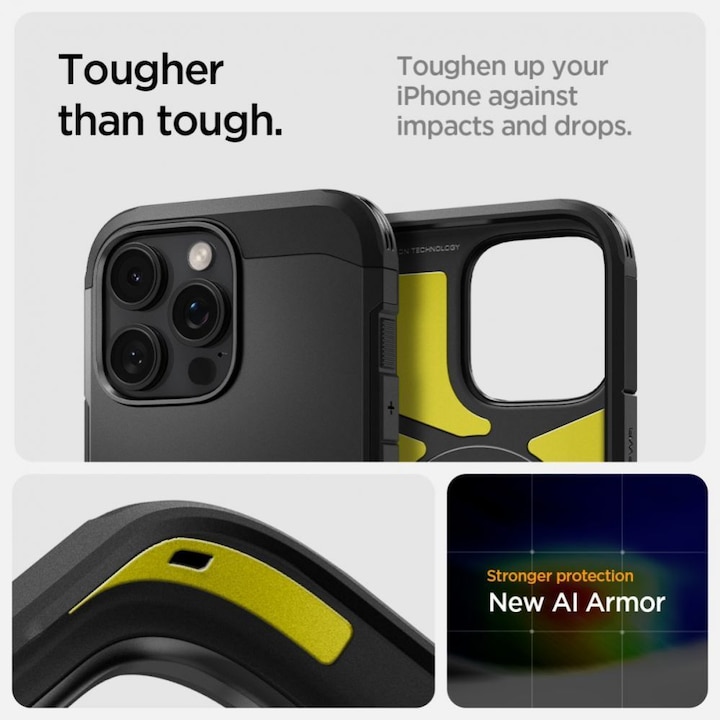 Immagine prodotto Spigen Tough Armor MAG iPhone 16 Pro Max MagSafe nero ACS08013 (Apple iPhone 16 Pro Max)