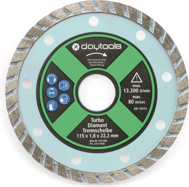 Daytools Diamond cutting disc with turbo edge, 115 mm