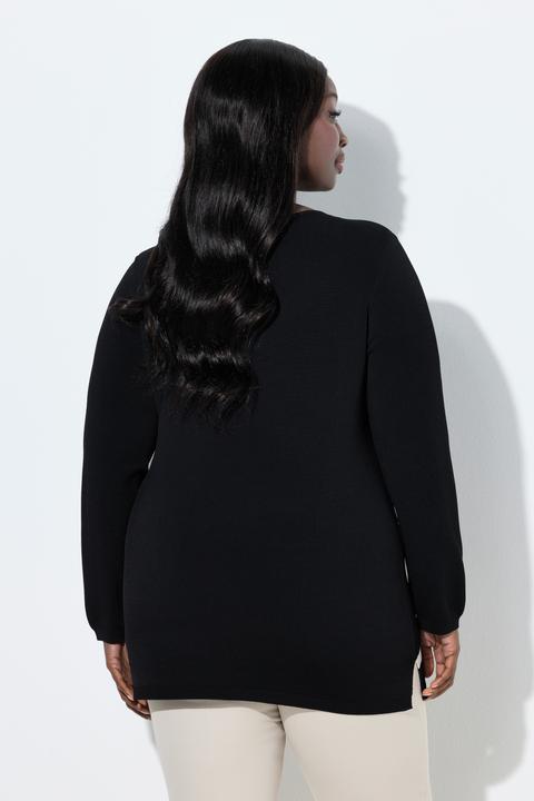 Produktbild Ulla Popken Pullover, Streifen, V-Ausschnitt, Langarm (60)