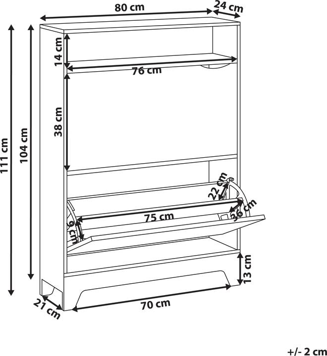 Immagine prodotto Beliani Gatton (80 x 24 x 111 cm)