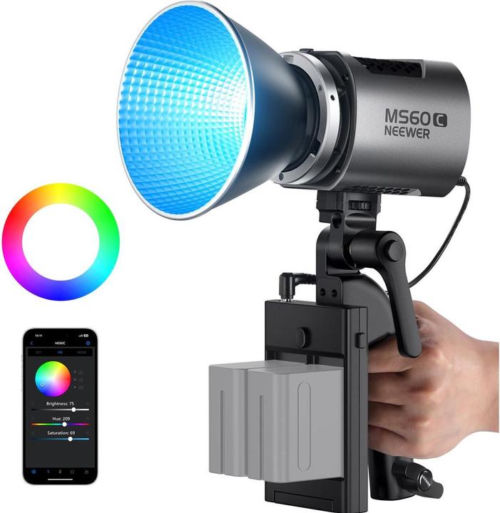 Actual product image Neewer Continuous light MS60C LED photo-video light RGB (Video light)
