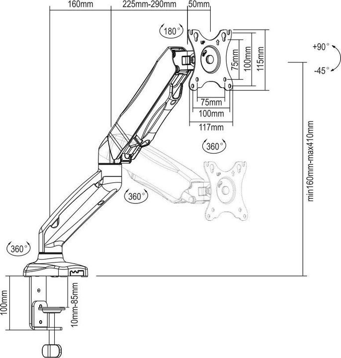 Image du produit Deltaco ARM-534 (Tables, 27", 6.50 kg)