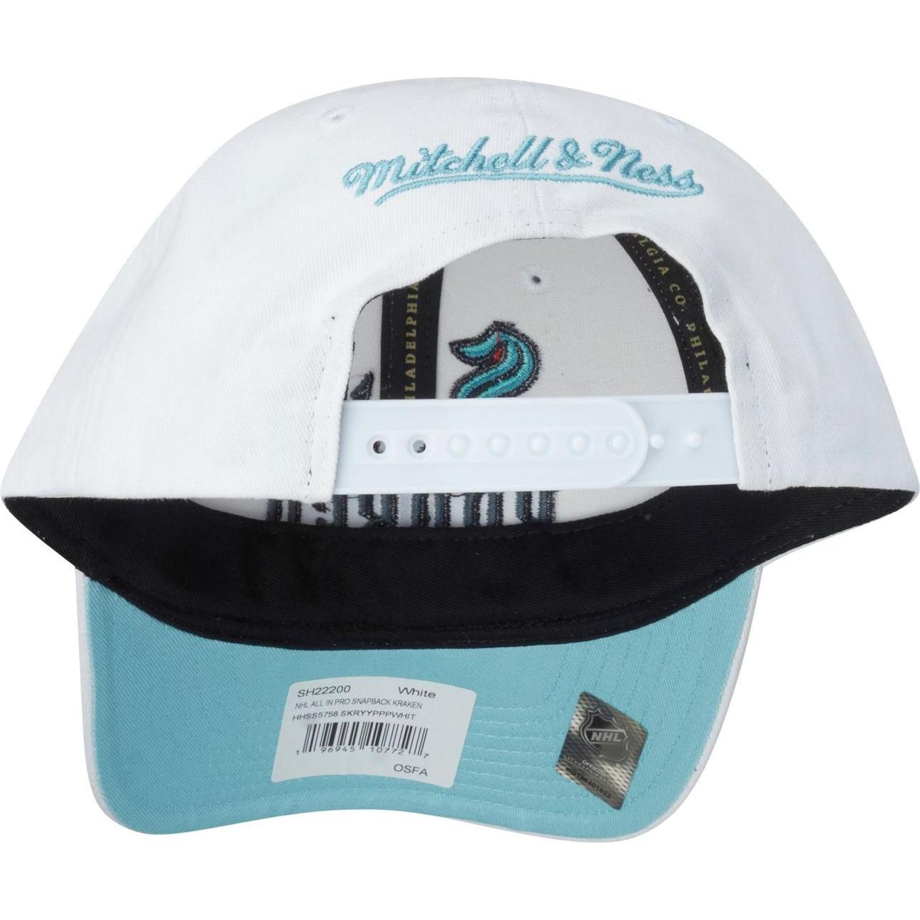 Thumbnail - Mitchell & Ness, Herren, Cap, All In Pro Seattle Kraken, Weiss, (One Size)