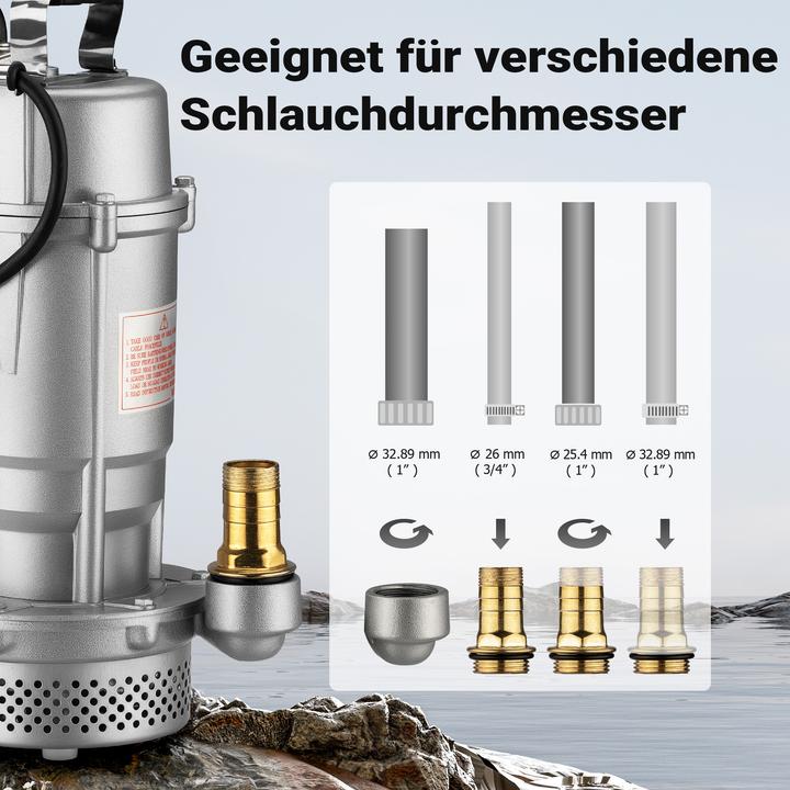 Produktbild Wiltec Schmutzwasserpumpe 1.500 l/h 370 Watt Tauchpumpe Schlauch Baupumpe (Schmutzwasserpumpe)