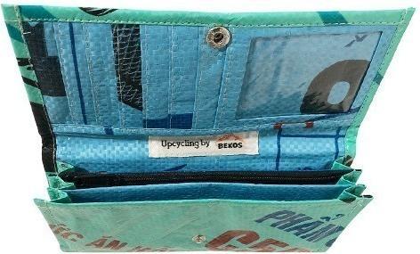 Immagine prodotto Bekos Upcycling - Damen Geldbörse aus recycelten Fischfuttersäcke türkis