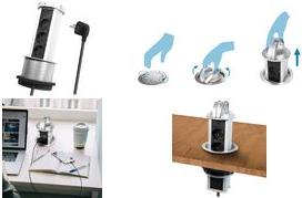 Image du produit LogiLink Unité de prise Pop-Up (3 x, CEE 7/3, 1.80 m)