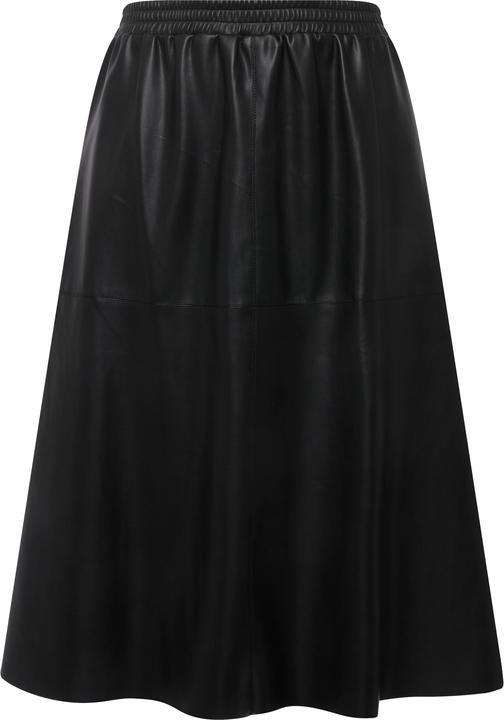 Image du produit Ulla Popken Jupe midi en similicuir, coupe trapèze au genou, ceinture élastique (54)