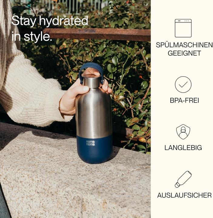 Actual product image noma noma Trinkflasche Edelstahl auslaufsicher 750ml Soda Blue (0.75 l)